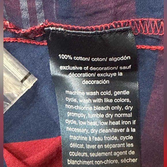 Tommy Hilfiger Red and Blue Button Down Shirt - Picture 6 of 10